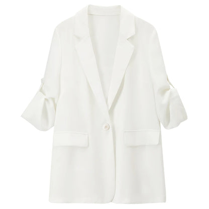 Tie-Sleeve Single-Button Blazer