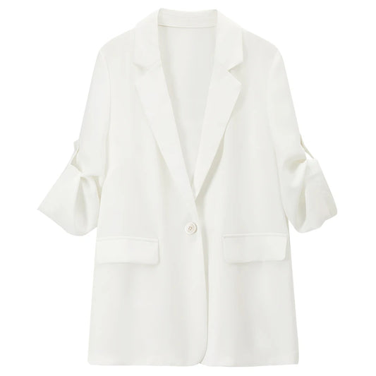 Tie-Sleeve Single-Button Blazer