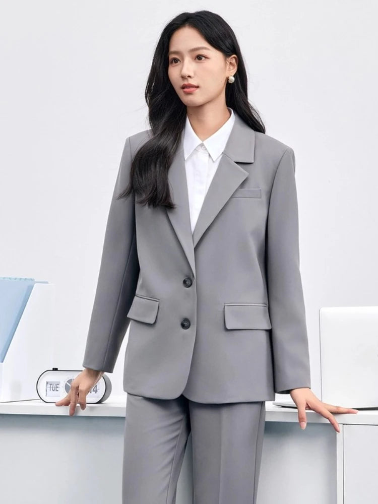Two-Button Notched-Lapel Blazer