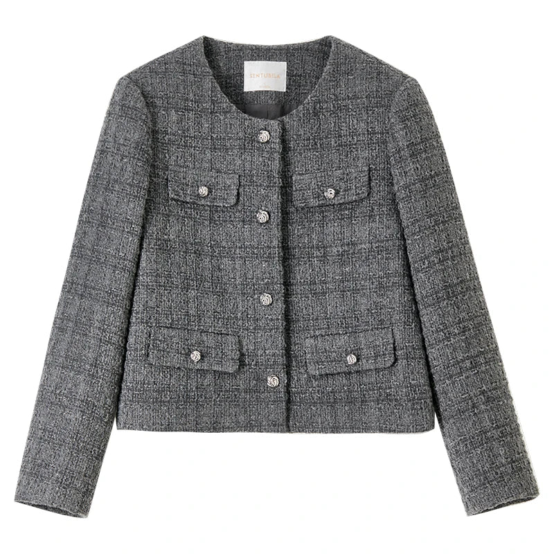 Checked Flap-Pocket Jacket