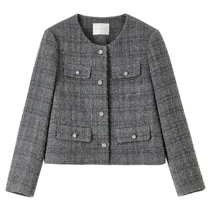 Checked Flap-Pocket Jacket