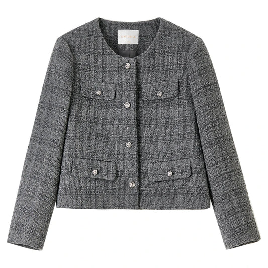 Checked Flap-Pocket Jacket