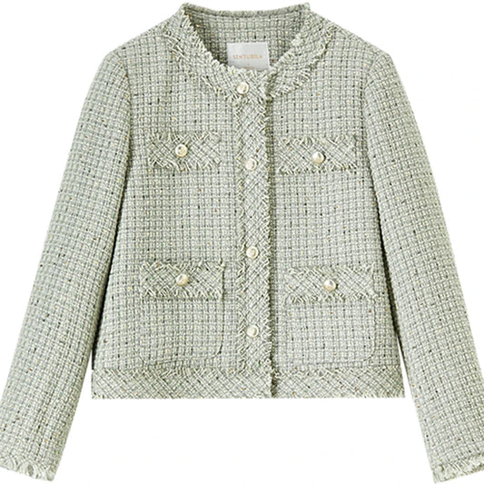 Textured Fringe-Trim Jacket