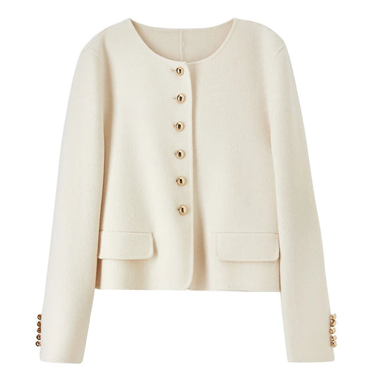 Button-Front Cropped Jacket