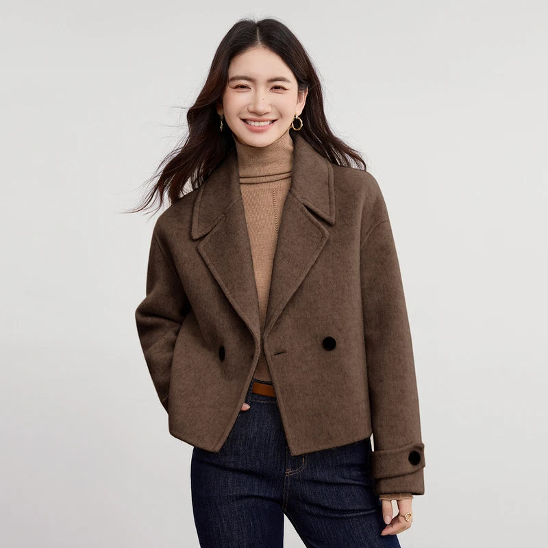 Double-Breasted Cropped Coat