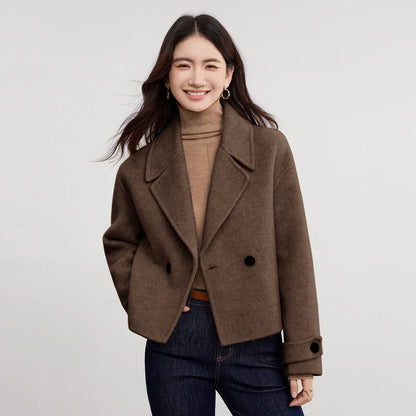 Double-Breasted Cropped Coat