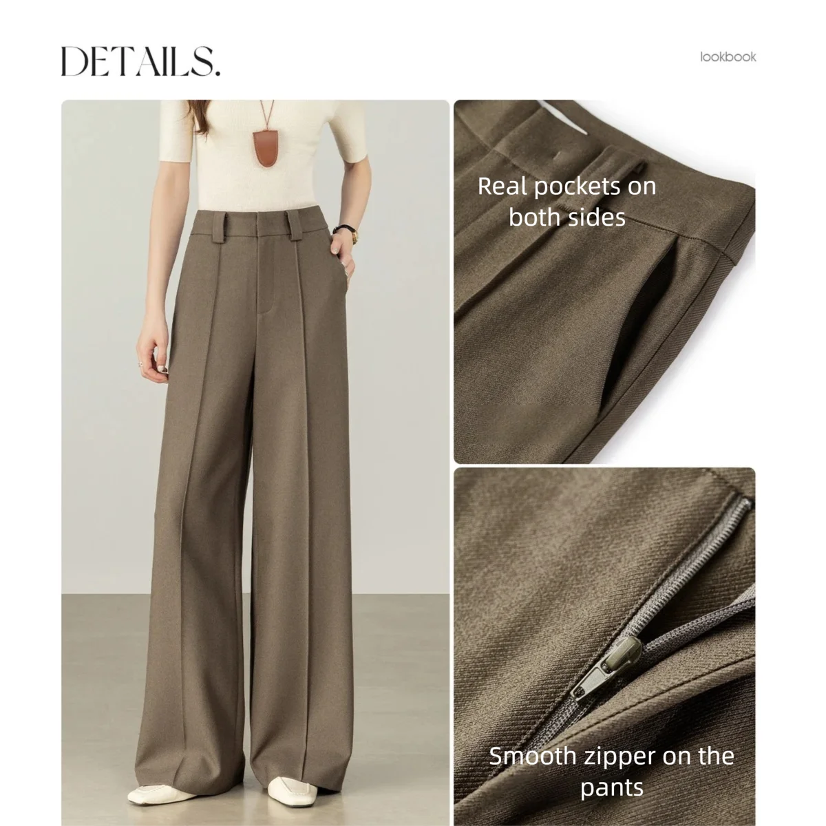 Center-Seam Straight-Leg Pants