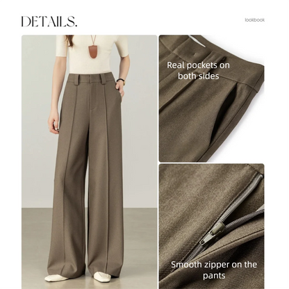 Center-Seam Straight-Leg Pants