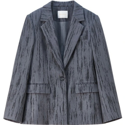 Textured Single-Button Blazer