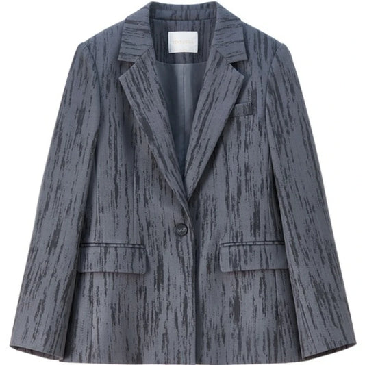 Textured Single-Button Blazer