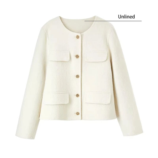 Flap-Pocket Collarless Jacket