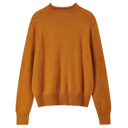 Contrast-Button Mock-Neck Cardigan