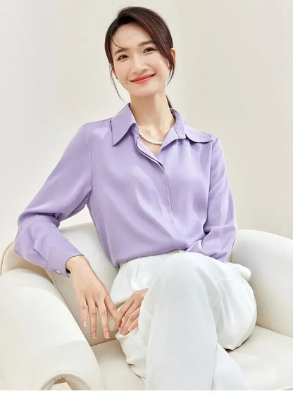Collared Long-Sleeve Blouse