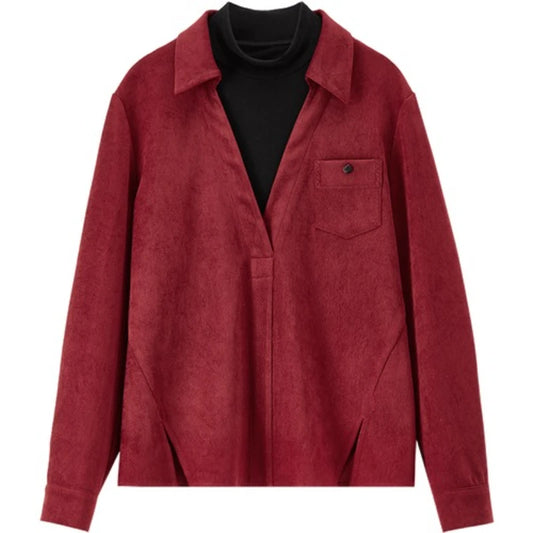 Layered-Look Collared Shirt