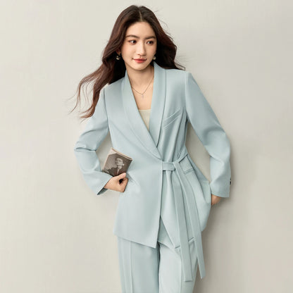 Tie-Waist Blazer and Pants Set