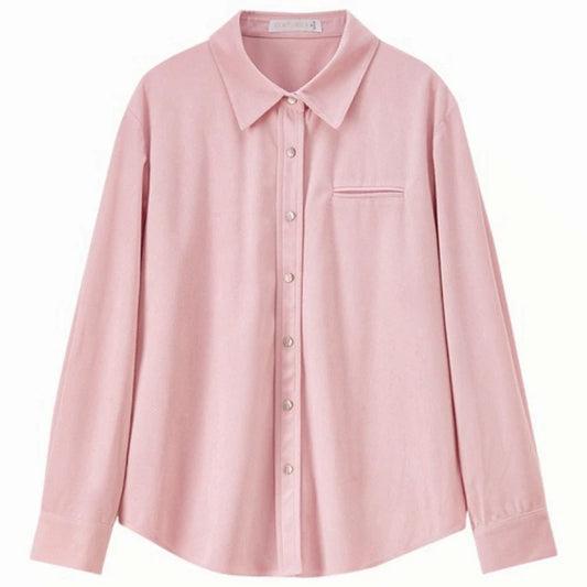 Collared Button-Front Pocket Shirt