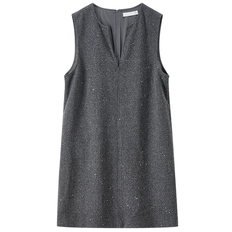 Notch-Neck Sleeveless Dress
