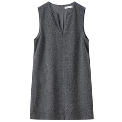 Notch-Neck Sleeveless Dress