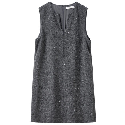 Notch-Neck Sleeveless Dress