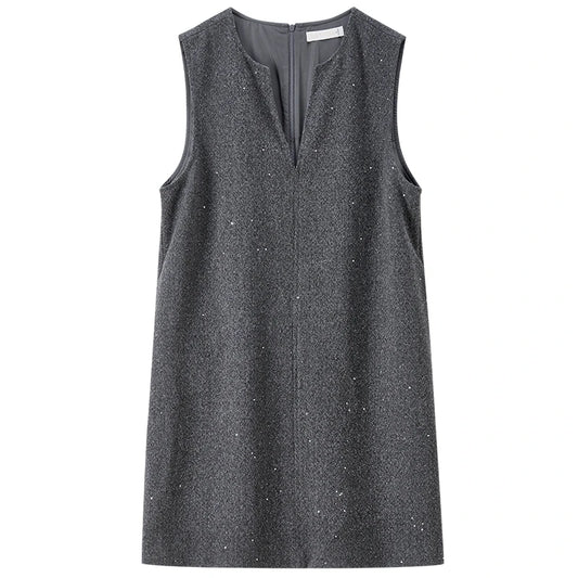 Notch-Neck Sleeveless Dress
