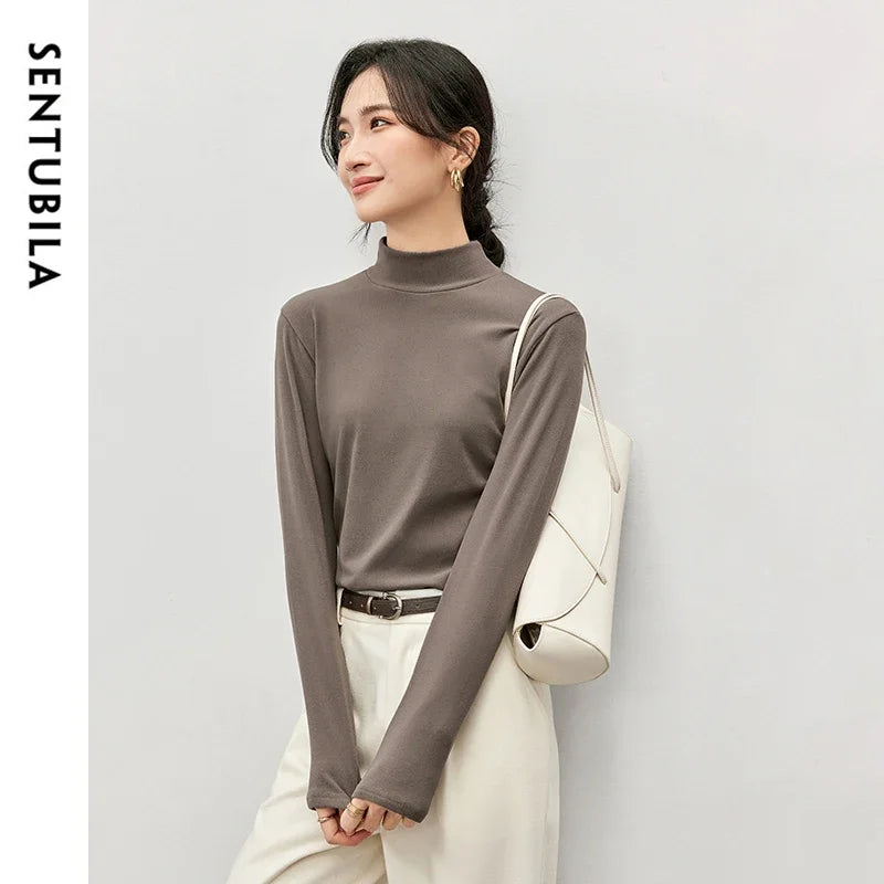 Mock-Neck Long-Sleeve Top