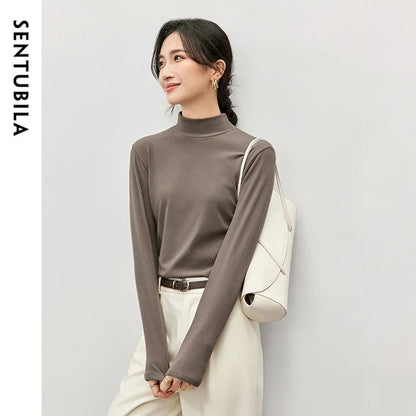 Mock-Neck Long-Sleeve Top