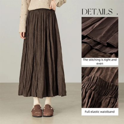 Crinkled A-Line Skirt