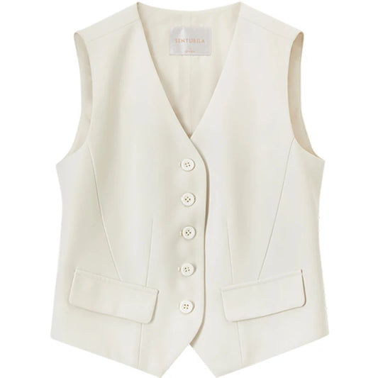 V-Neck Button-Front Vest