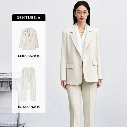 Notched-Lapel Blazer and Pants Set