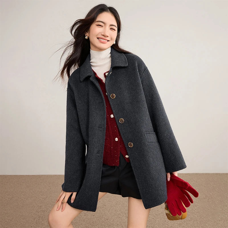 Collared Button-Front Coat