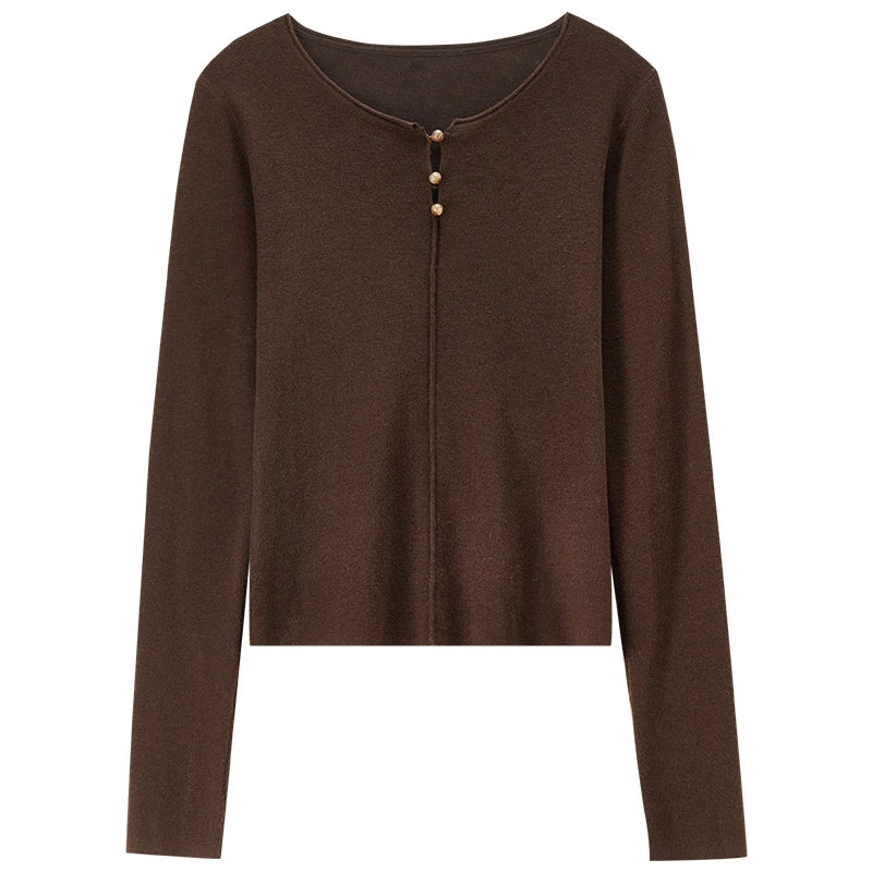 Split-Neck Long-Sleeve Top