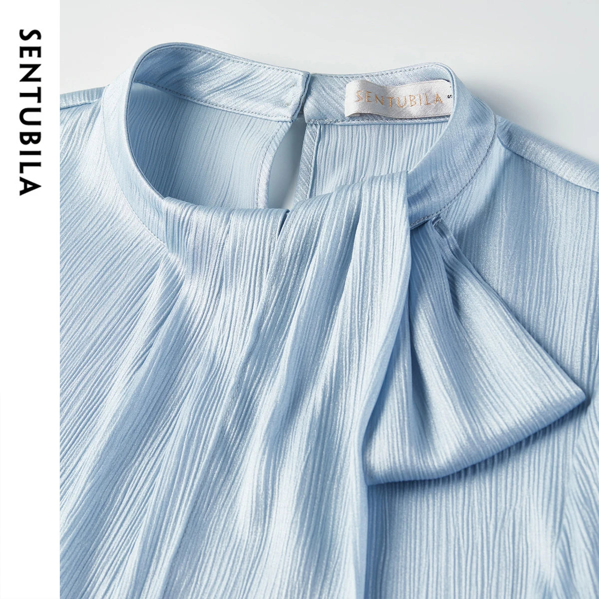 Tie-Neck Long-Sleeve Blouse