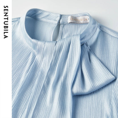 Tie-Neck Long-Sleeve Blouse