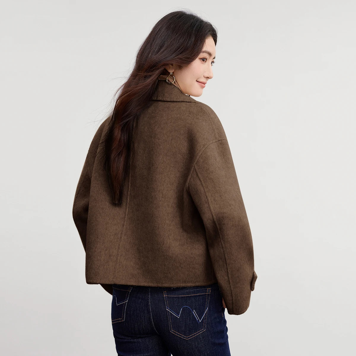 Double-Breasted Cropped Coat