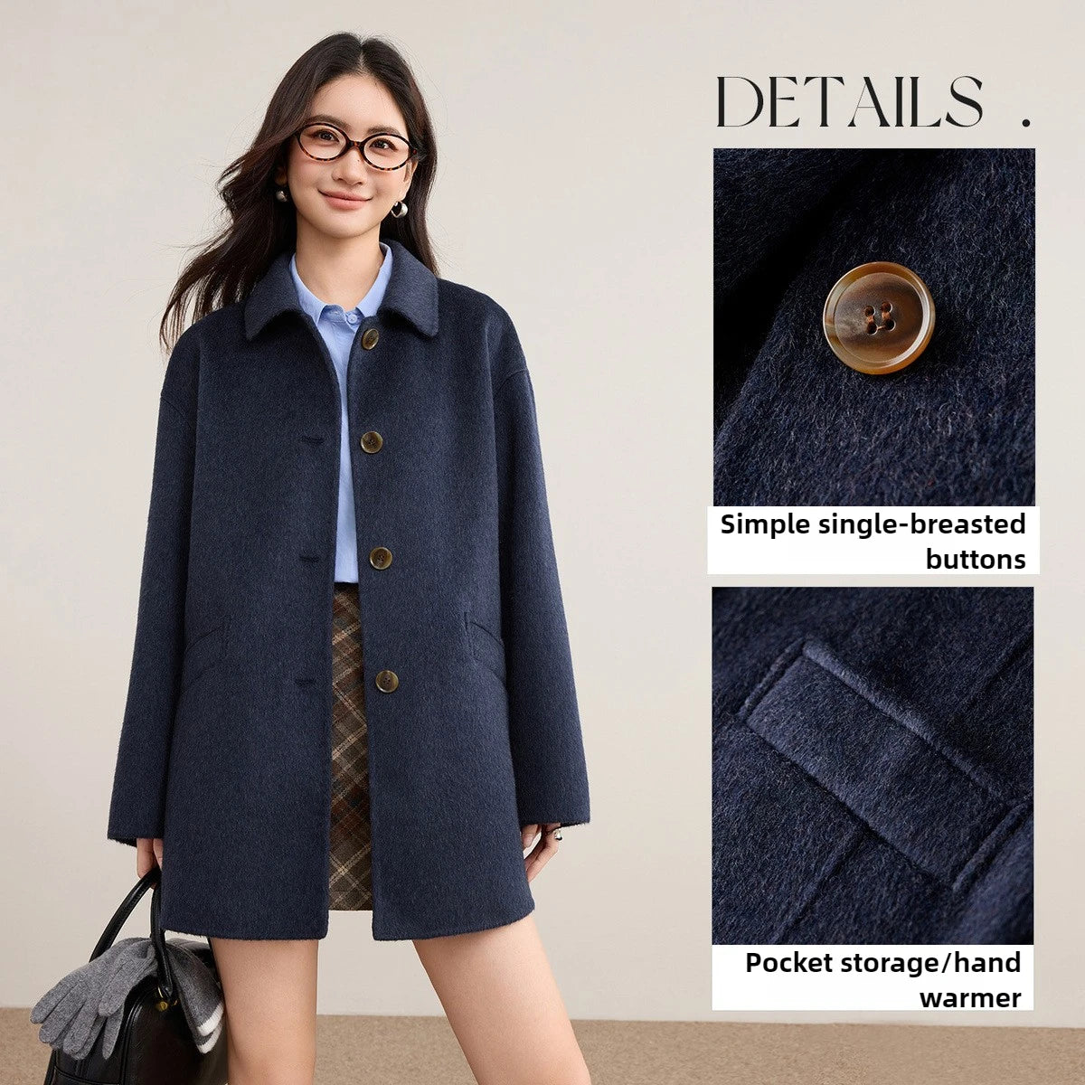 Collared Button-Front Coat
