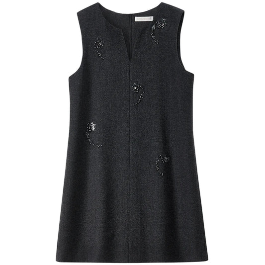 Embellished Notch-Neck Dress