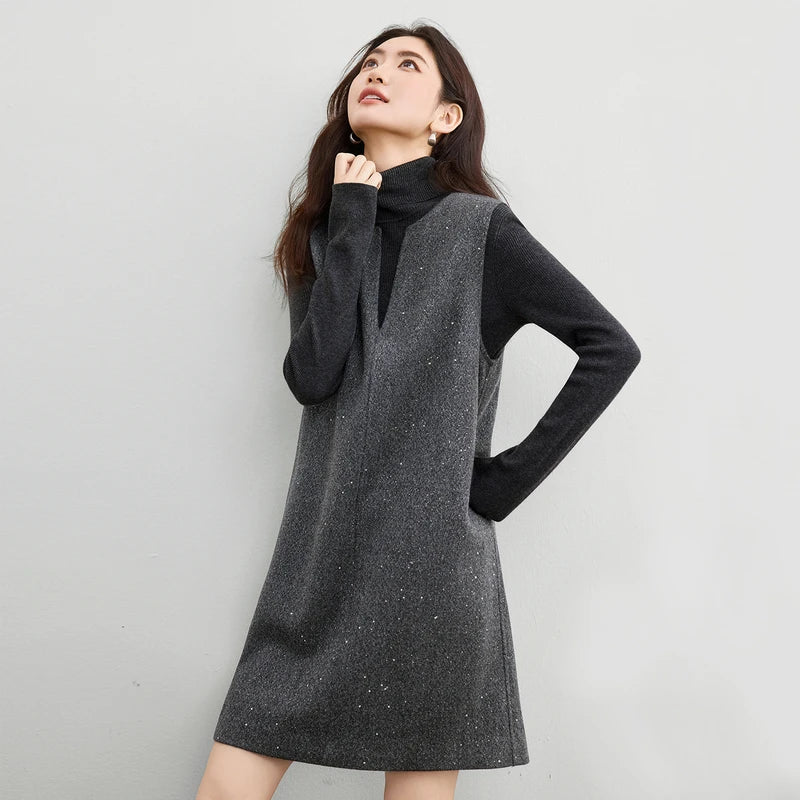 Notch-Neck Sleeveless Dress