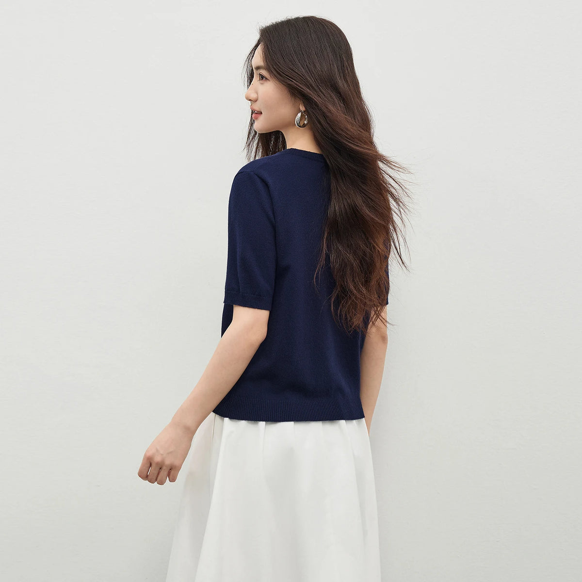Argyle Short-Sleeve Sweater