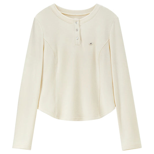Long-Sleeve Henley Top
