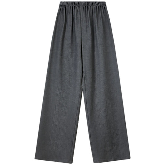 Elastic-Waist Straight-Leg Pants