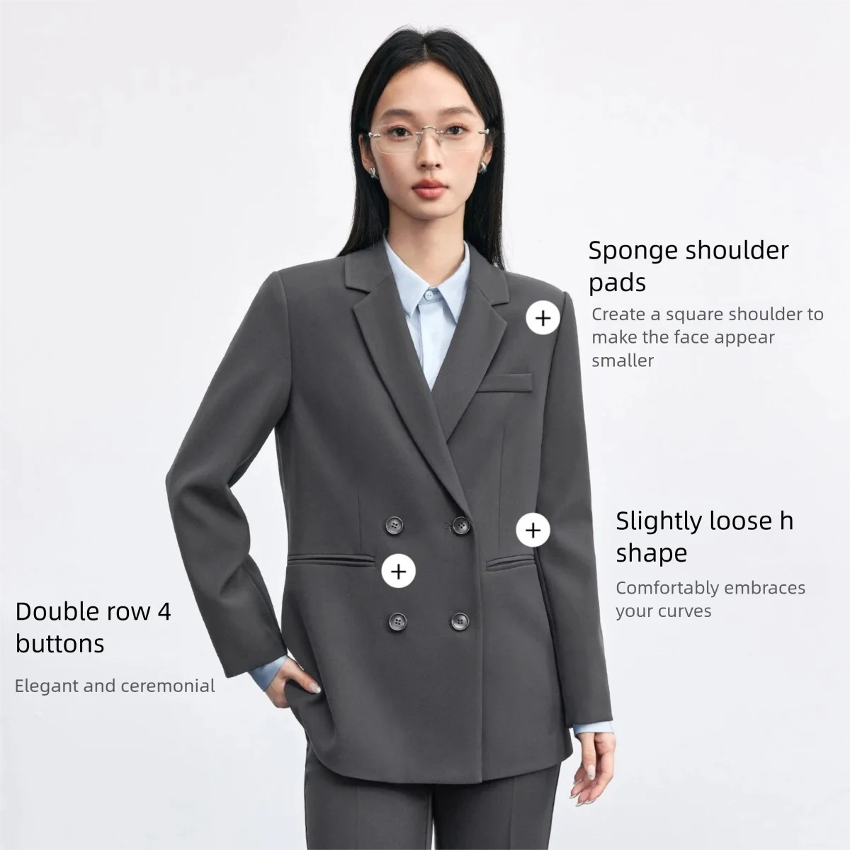 Double-Breasted Notched-Lapel Blazer