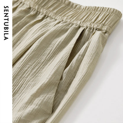 Elastic-Waist Wide-Leg Pants