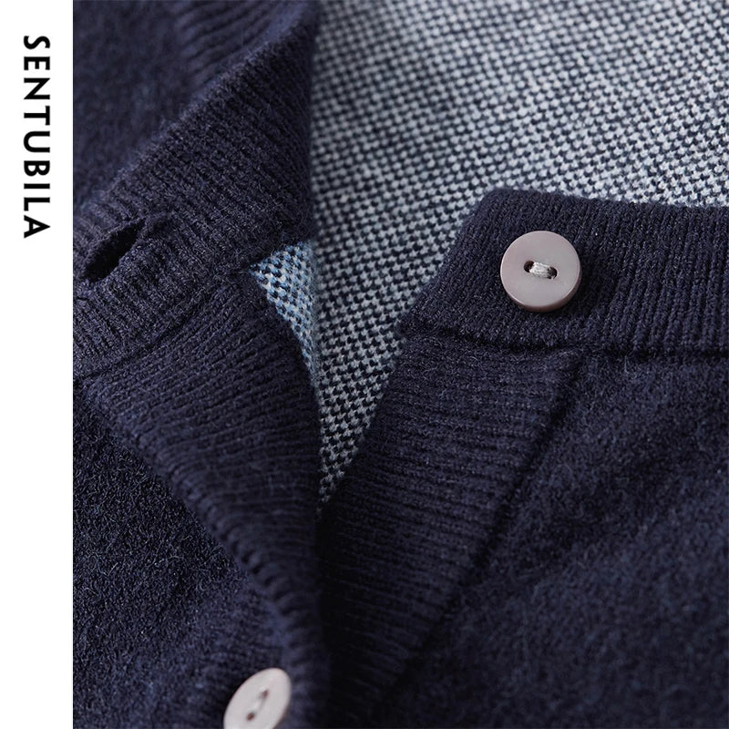 Argyle Crew-Neck Cardigan