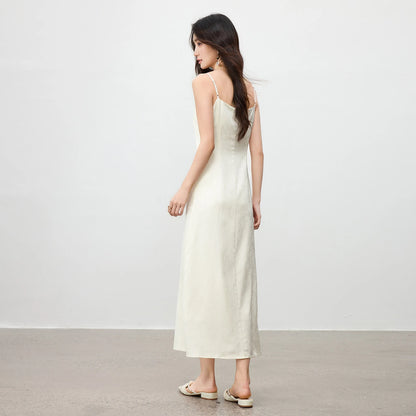 V-Neck Midi Slip Dress