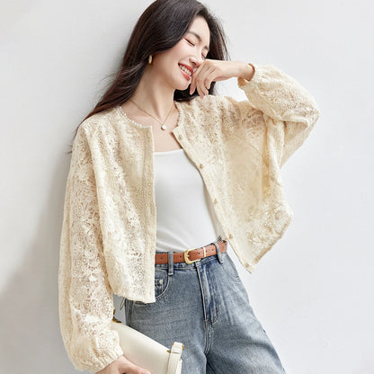 Floral Lace Cropped Jacket