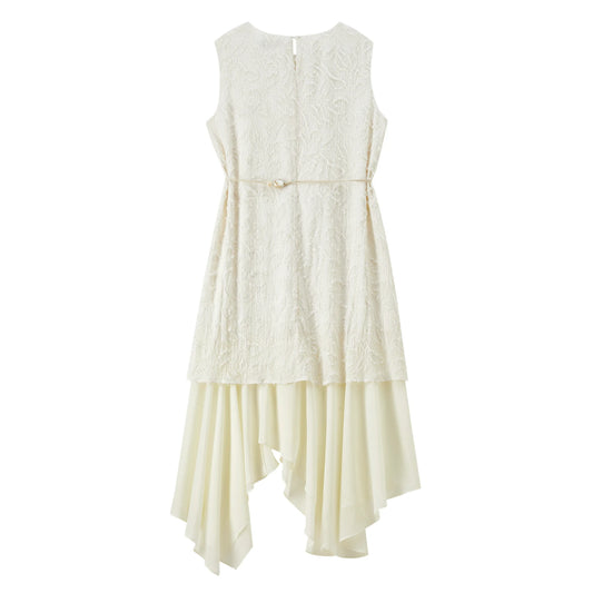 Sleeveless Asymmetric-Hem Dress