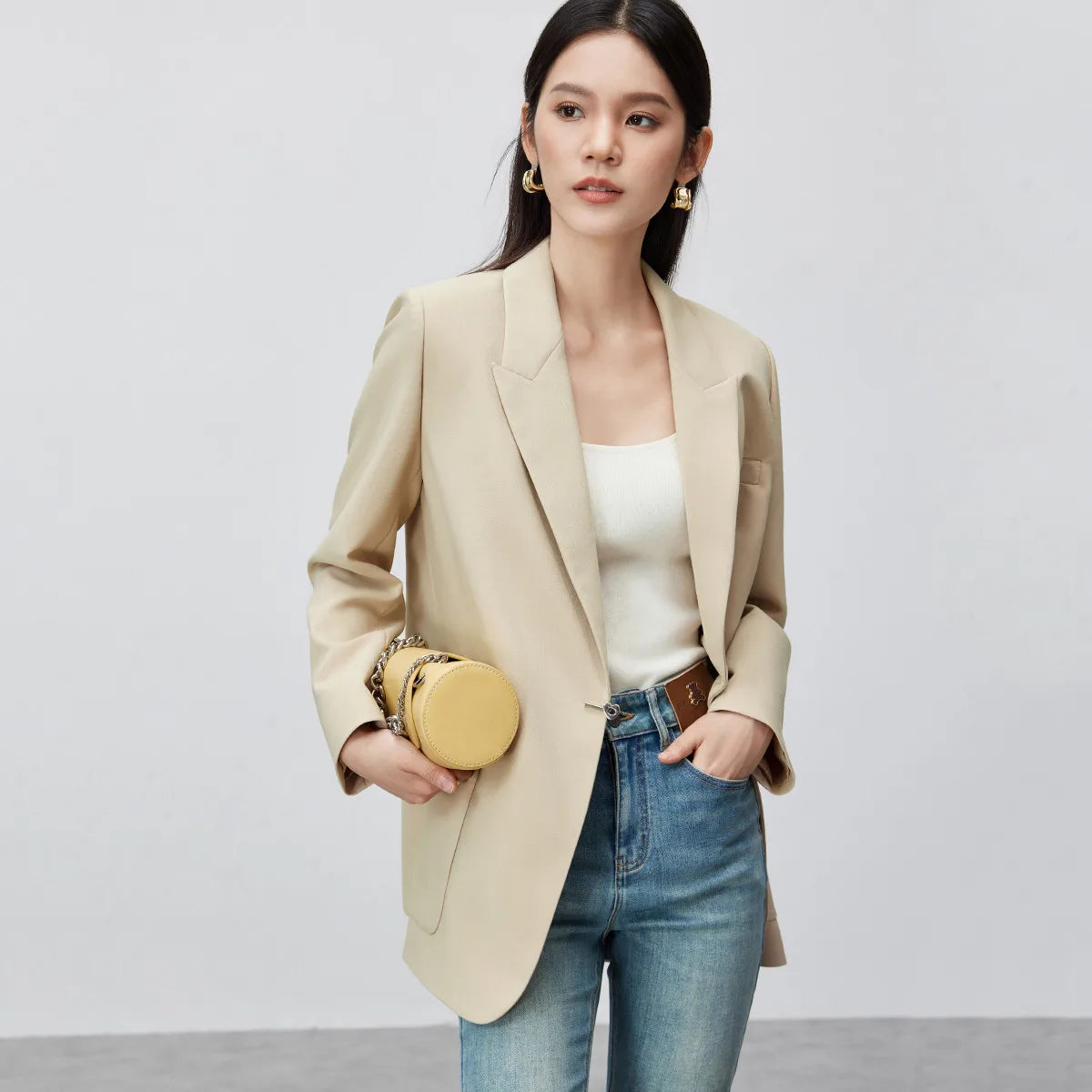 Patch-Pocket Relaxed Blazer