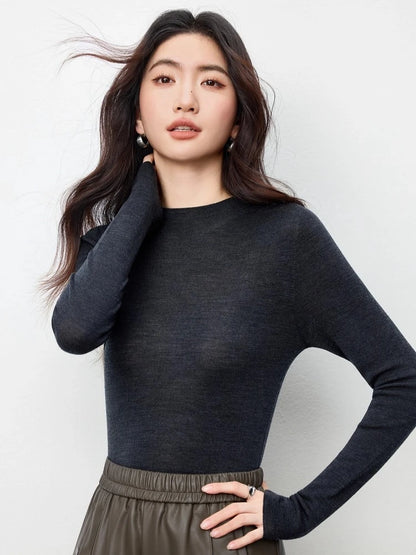 Mock-Neck Long-Sleeve Sweater