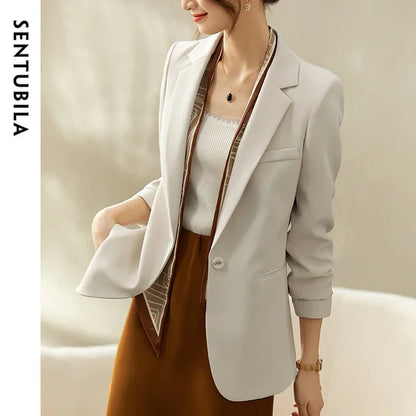 Single-Button Notched-Lapel Blazer