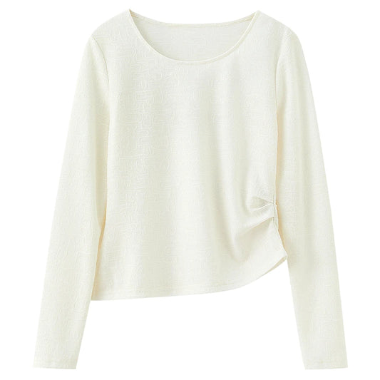 Side-Ruched Long-Sleeve Top